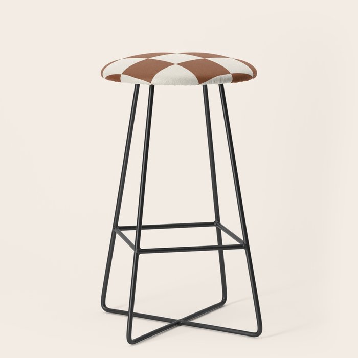 Checkered (Brown Cream) Stool Gallery Image 1
