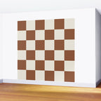 Checkered (Brown Cream) Wall Mural Gallery Image 2