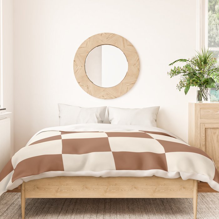 Checkered (Brown Cream) Duvet Cover Gallery Image 3