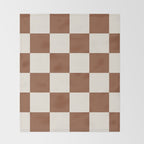 Checkered (Brown Cream) Throw Blanket Gallery Image 2