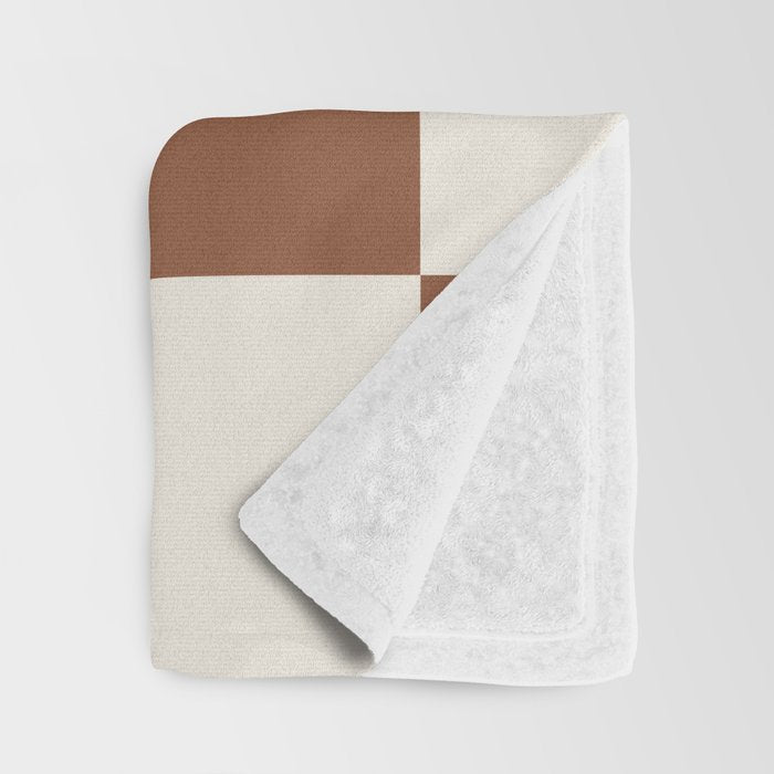 Checkered (Brown Cream) Throw Blanket Gallery Image 3