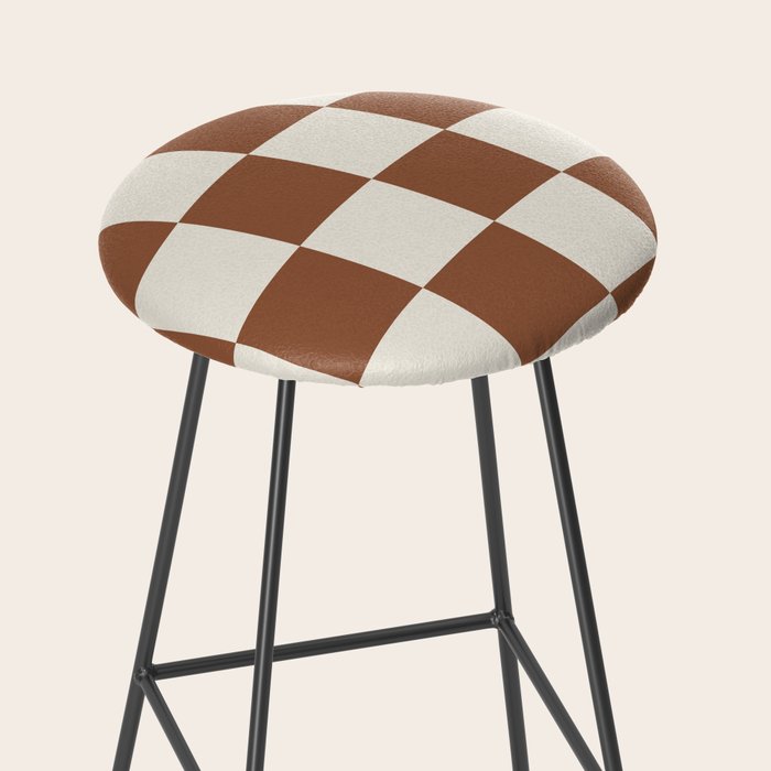 Checkered (Brown Cream) Stool Gallery Image 2