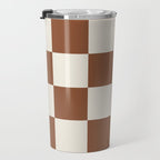 Checkered (Brown Cream) Travel Mug Gallery Image 3