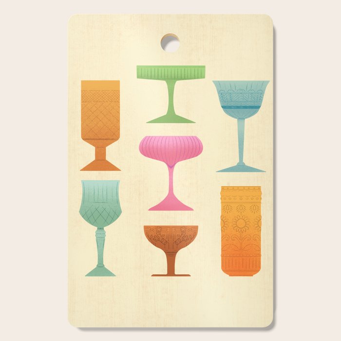 Vintage Cocktail Glasses  Cutting Board Gallery Image 1