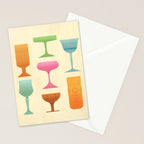 Vintage Cocktail Glasses  Stationery Card Gallery Image 2