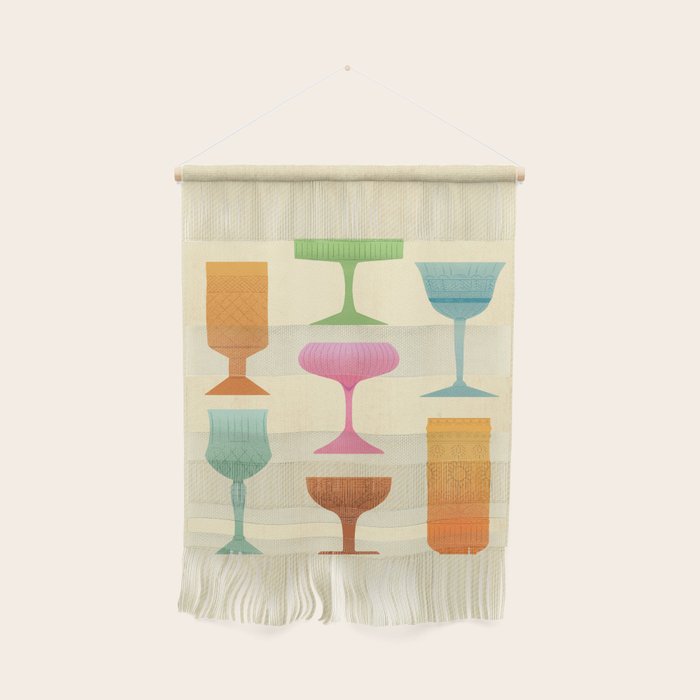 Vintage Cocktail Glasses  Wall Hanging Gallery Image 1