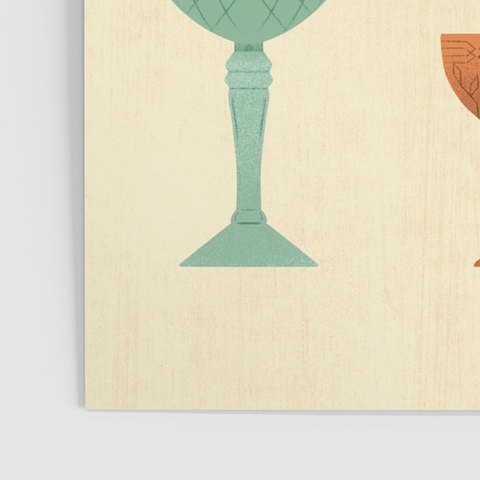 Vintage Cocktail Glasses  Poster Gallery Image 3