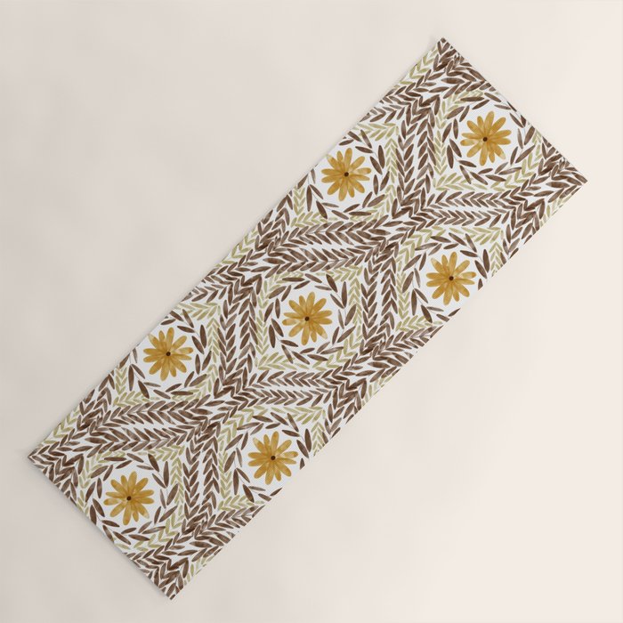 Golden Daisy Swirl Yoga Mat Gallery Image 1
