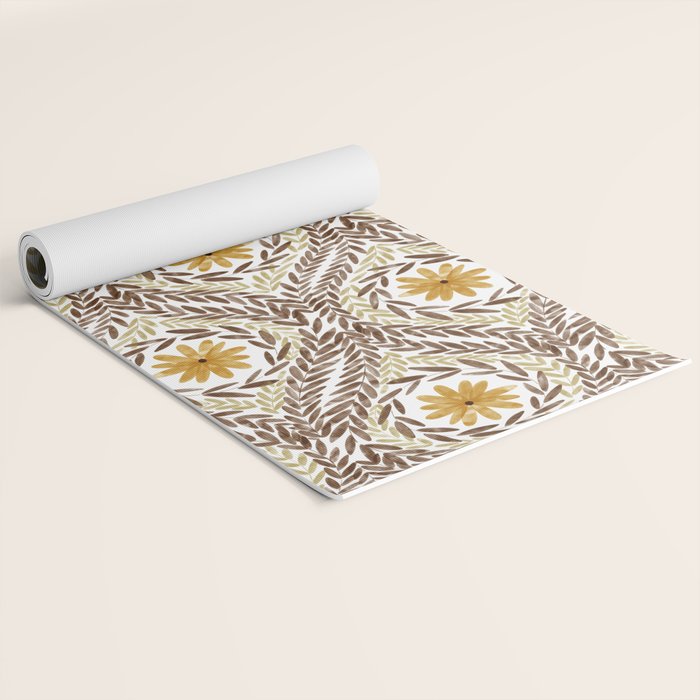 Golden Daisy Swirl Yoga Mat Gallery Image 2