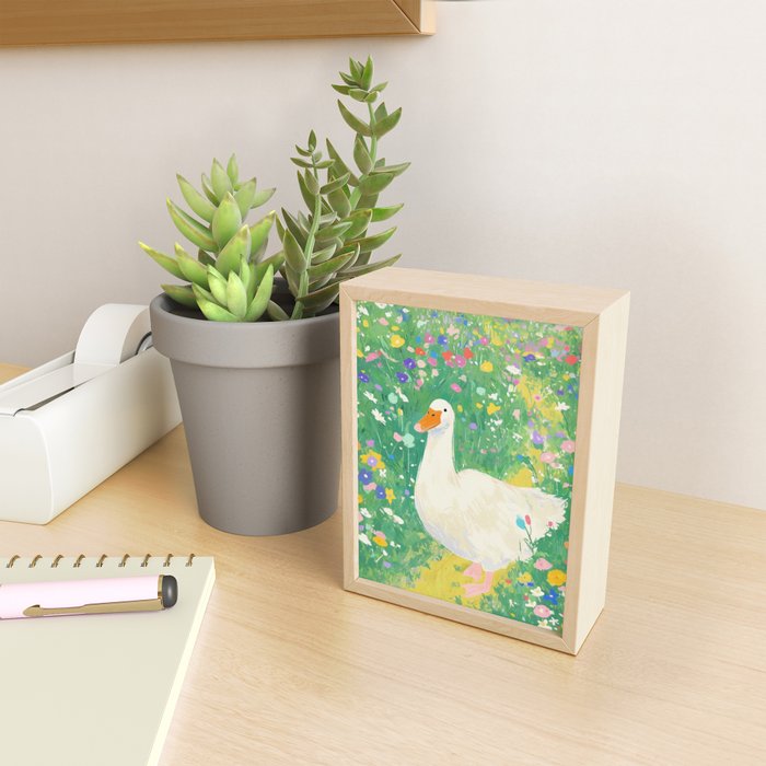 Goose Wildflower Cute Mini Art Print Gallery Image 2