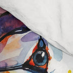 Vibrant Puffin Watercolour - Ink Line and Colour Splatter Coastal Bird Art Print Comforter Gallery Image 4