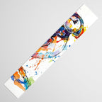 Vibrant Puffin Watercolour - Ink Line and Colour Splatter Coastal Bird Art Print Table Runner Gallery Image 3