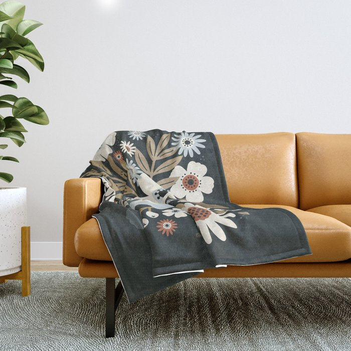 Fall Floral Botanicals Throw Blanket Gallery Image 1