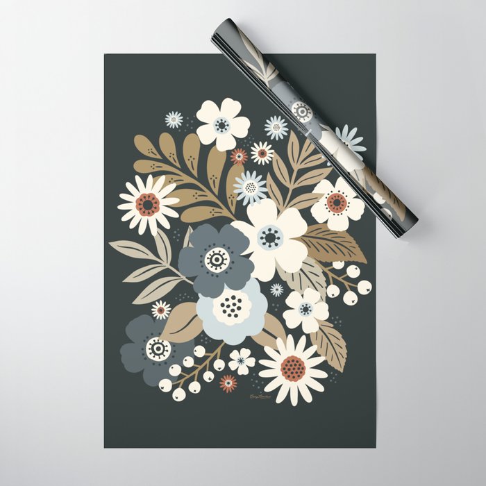 Fall Floral Botanicals Wrapping Paper Gallery Image 1