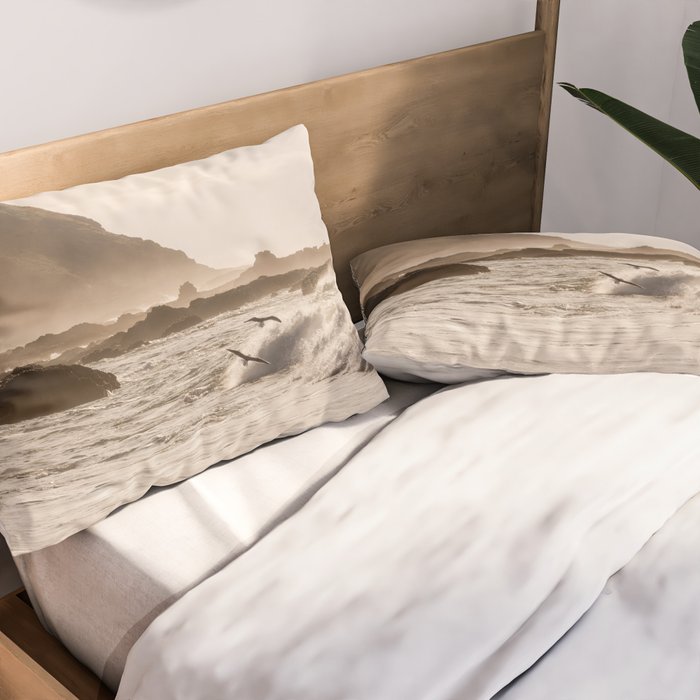Pacific Coast Summer Beach Sunset Pillow Sham Gallery Image 2