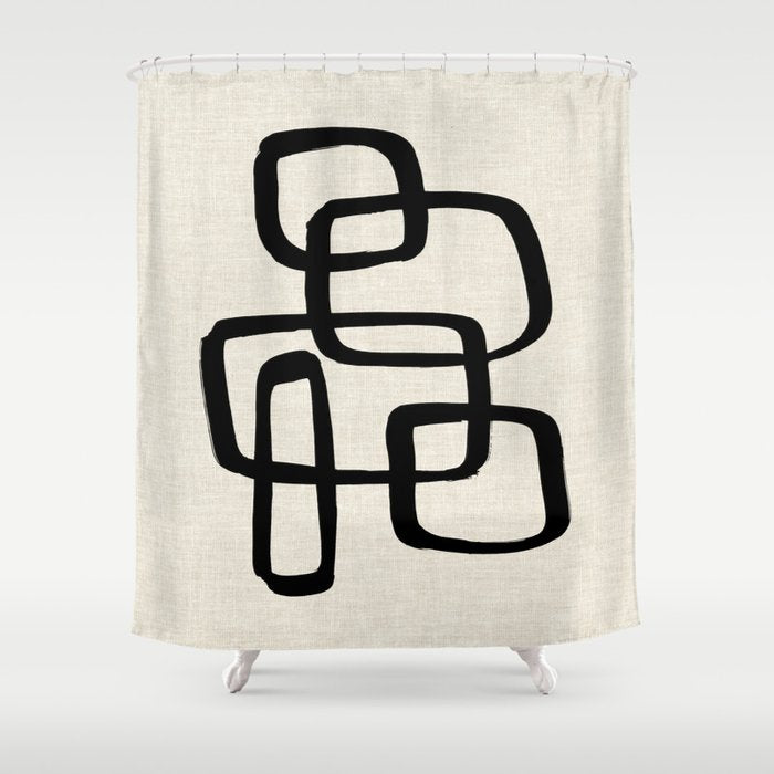 Retro Ink Shower Curtain Gallery Image 1