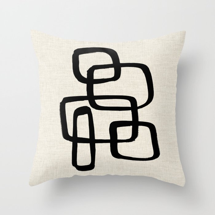Retro Ink Throw Pillow Gallery Image 1