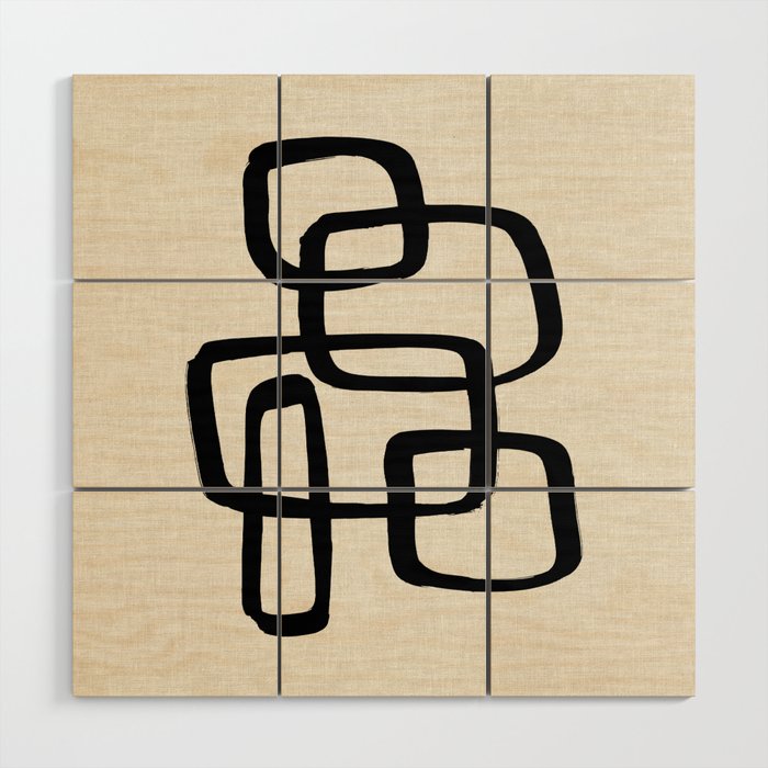 Retro Ink Wood Wall Art Gallery Image 1