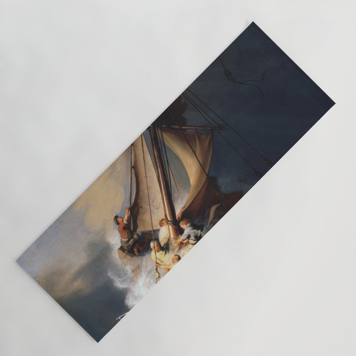 Stolen Painting - The Storm on the Sea of Galilee by Rembrandt Yoga Mat Gallery Image 1