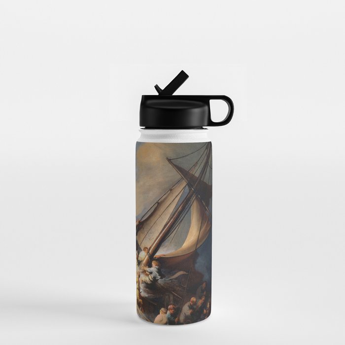 Stolen Painting - The Storm on the Sea of Galilee by Rembrandt Water Bottle Gallery Image 1