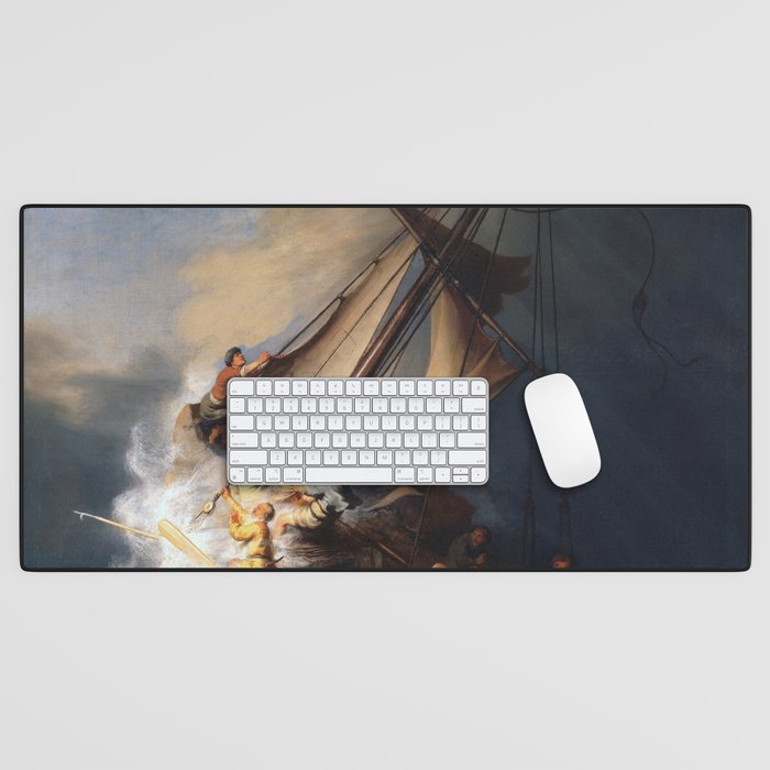 Stolen Painting - The Storm on the Sea of Galilee by Rembrandt Desk Mat Gallery Image 1
