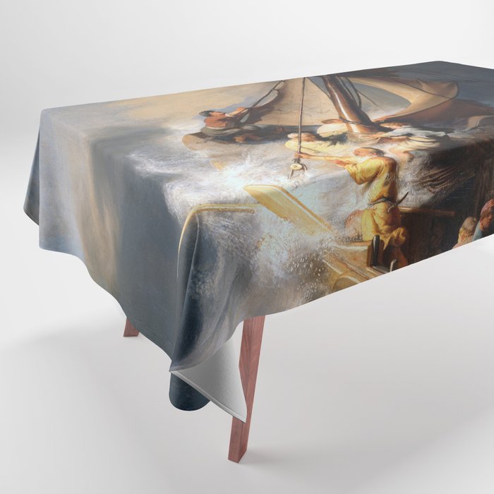 Stolen Painting - The Storm on the Sea of Galilee by Rembrandt Tablecloth Gallery Image 1