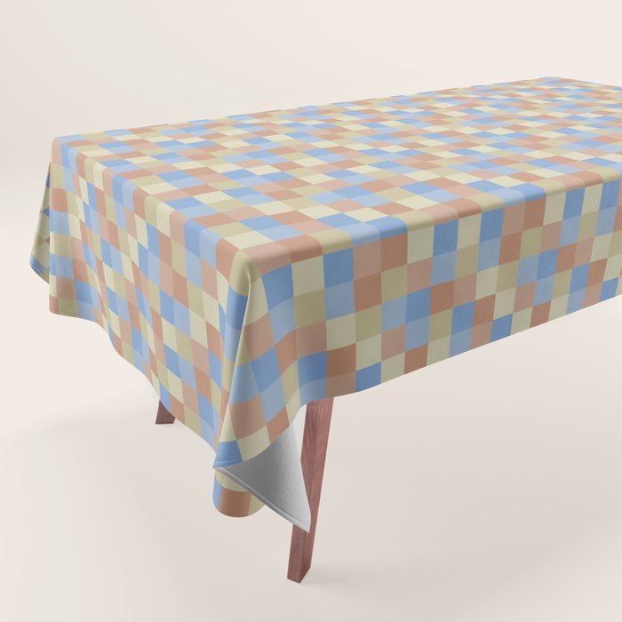 Bold Muted Checks Pattern - Small VII Tablecloth Gallery Image 1