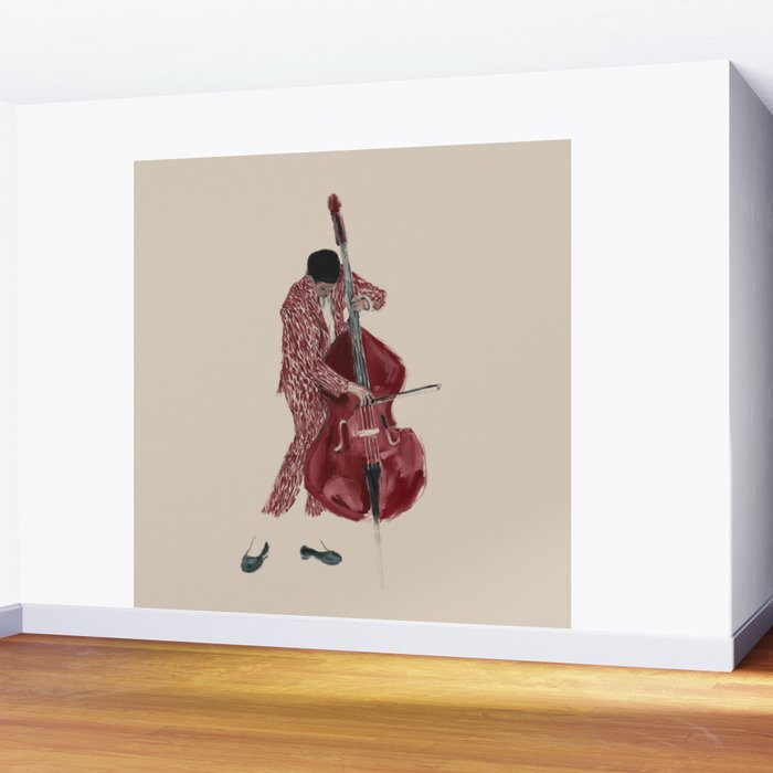 Double Bass Player Wall Mural Gallery Image 2