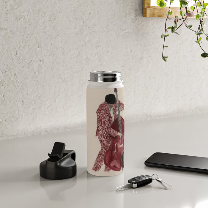 Double Bass Player Water Bottle Gallery Image 4