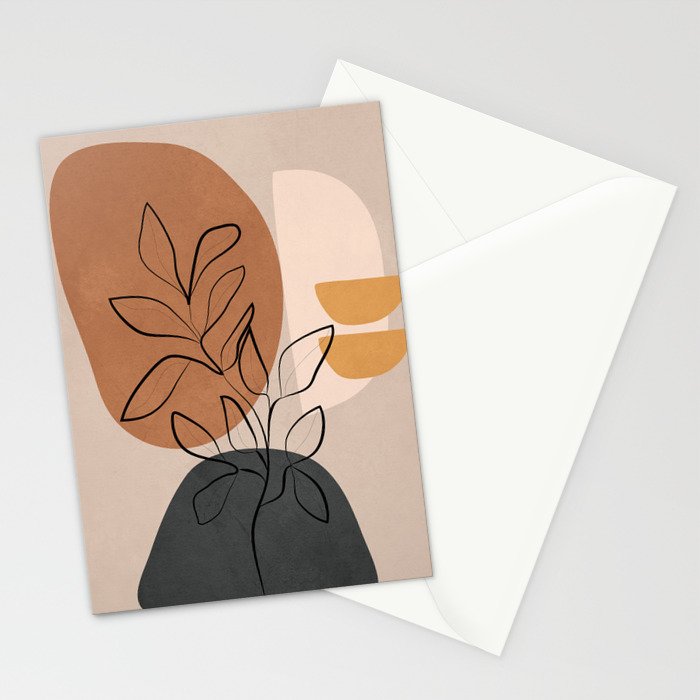 Abstract Minimal Plant 1 Stationery Card Gallery Image 2