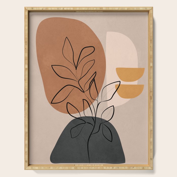 Abstract Minimal Plant 1 Serving Tray Gallery Image 1
