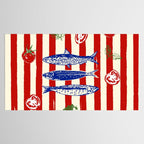 Sardines and Tomato Mediterranean Doodle Tablecloth Gallery Image 2