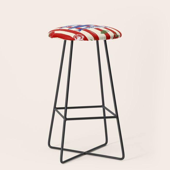 Sardines and Tomato Mediterranean Doodle Stool Gallery Image 1
