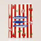 Sardines and Tomato Mediterranean Doodle Stationery Card Gallery Image 2
