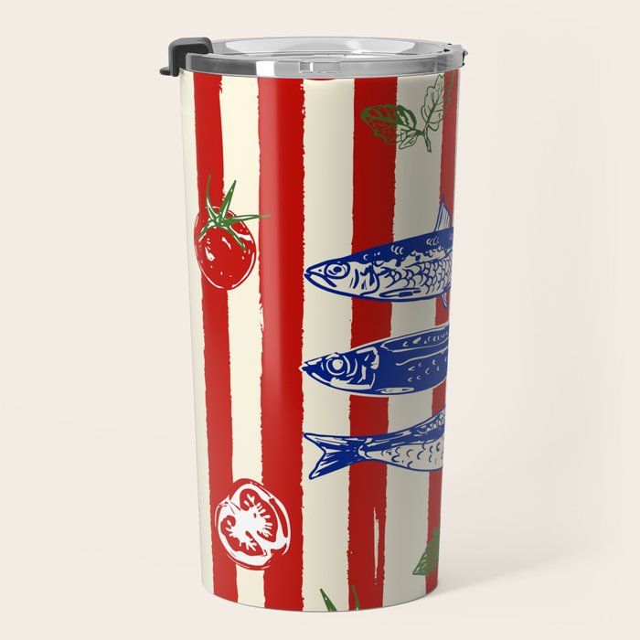 Sardines and Tomato Mediterranean Doodle Travel Mug Gallery Image 3