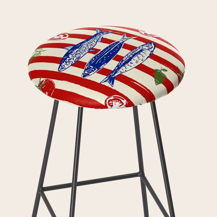 Sardines and Tomato Mediterranean Doodle Stool Gallery Image 2