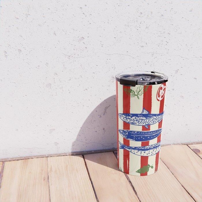 Sardines and Tomato Mediterranean Doodle Travel Mug Gallery Image 4