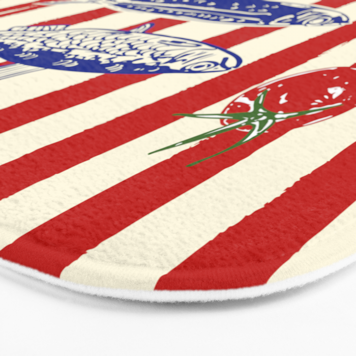 Sardines and Tomato Mediterranean Doodle Bath Mat Gallery Image 3