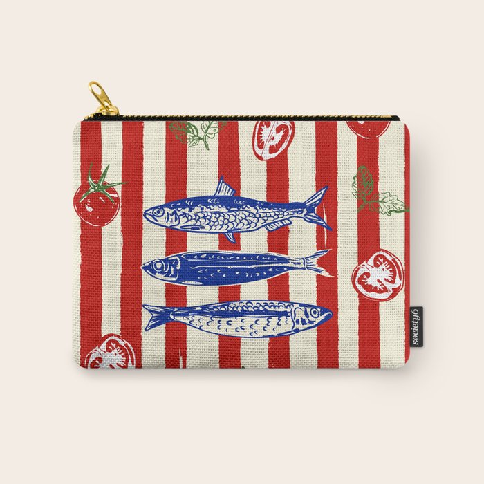 Sardines and Tomato Mediterranean Doodle Carry All Pouch Gallery Image 1