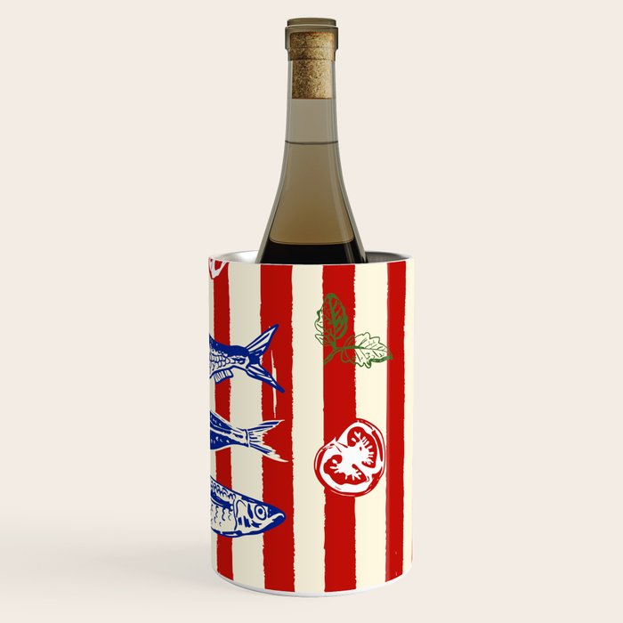 Sardines and Tomato Mediterranean Doodle Wine Chiller Gallery Image 3