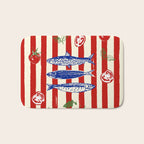 Sardines and Tomato Mediterranean Doodle Bath Mat Gallery Image 1