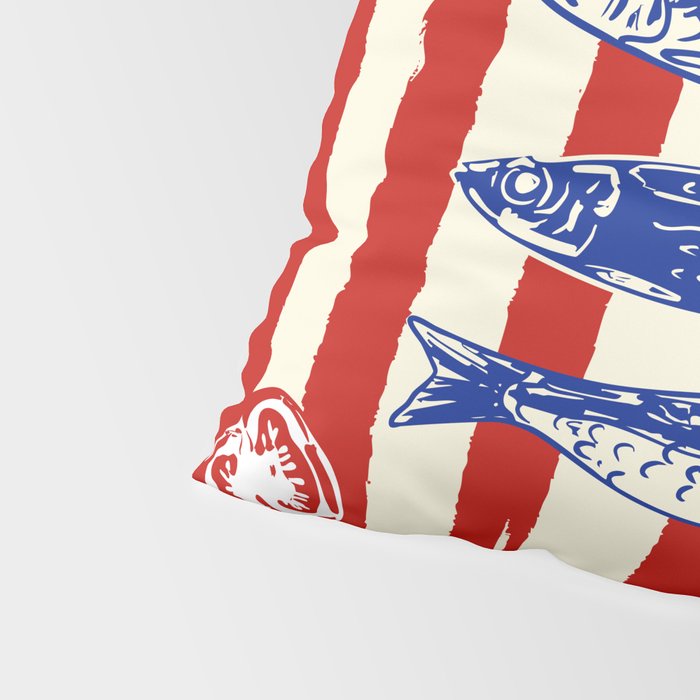 Sardines and Tomato Mediterranean Doodle Pillow Sham Gallery Image 4