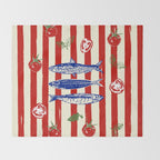 Sardines and Tomato Mediterranean Doodle Throw Blanket Gallery Image 2