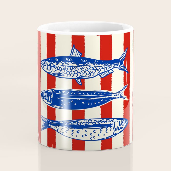 Sardines and Tomato Mediterranean Doodle Coffee Mug Gallery Image 4