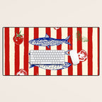 Sardines and Tomato Mediterranean Doodle Desk Mat Gallery Image 1
