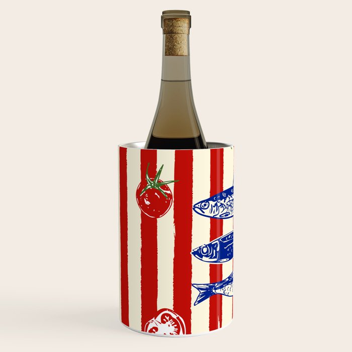 Sardines and Tomato Mediterranean Doodle Wine Chiller Gallery Image 2