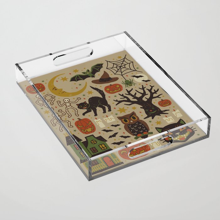 Vintage Halloween Acrylic Tray Gallery Image 1