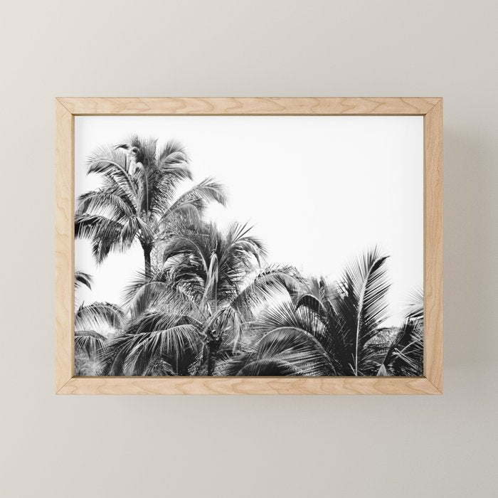 Big Island Palms - Black and White Photography, Tropical Nature Mini Art Print Gallery Image 1