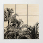 Big Island Palms - Black and White Photography, Tropical Nature Wood Wall Art Gallery Image 1