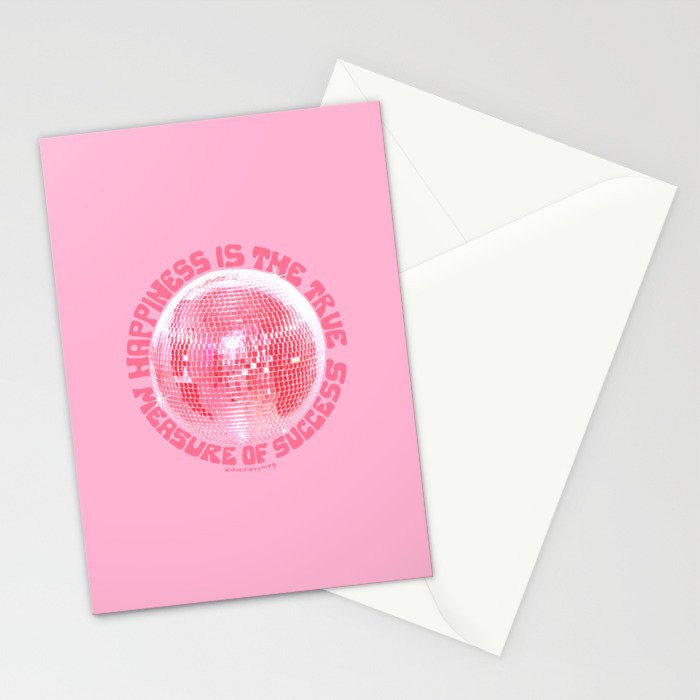 Happiness Is The True Measure of Success in Pink Stationery Card Gallery Image 2